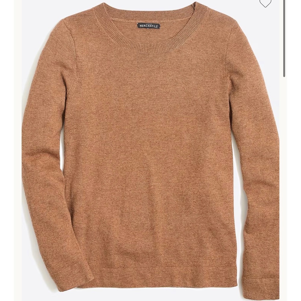 J.Crew Mercantile Teddie Sweater Heather Camel Cotton Wool Blend F5199 Womens S